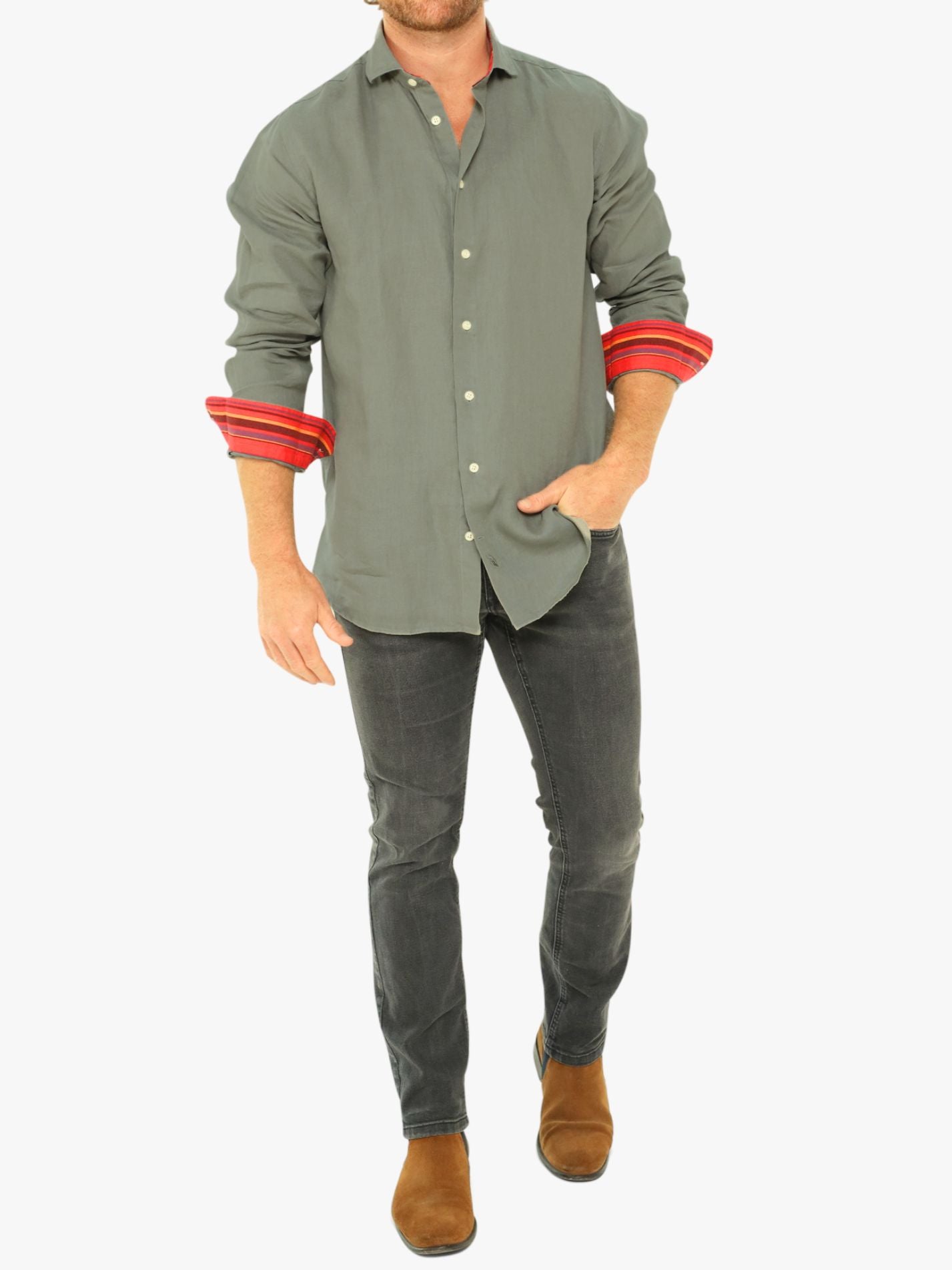 Mara Safari Khaki Linen Shirt