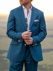 Teal Linen Blend Blazer 