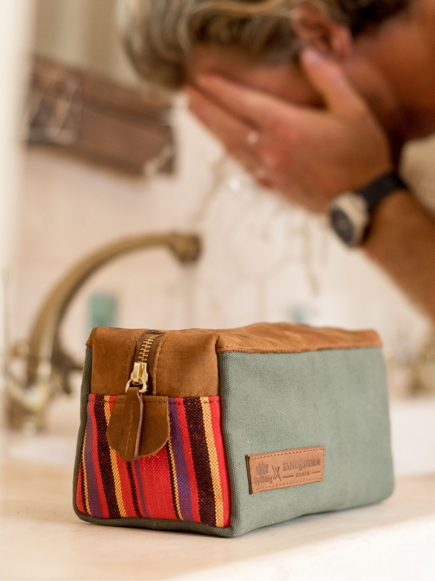 Canvas Wash Bag - Khaki Green