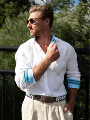 White Linen Shirt - Cutaway Collar