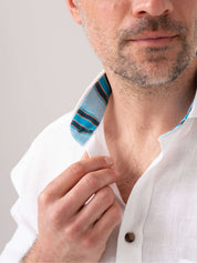 White Short-Sleeved Linen Shirt