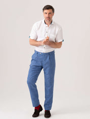 White Short-Sleeved Linen Shirt