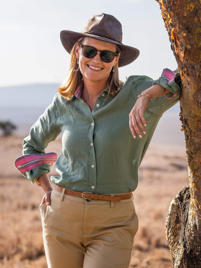 Women's Sage Linen Shirt
