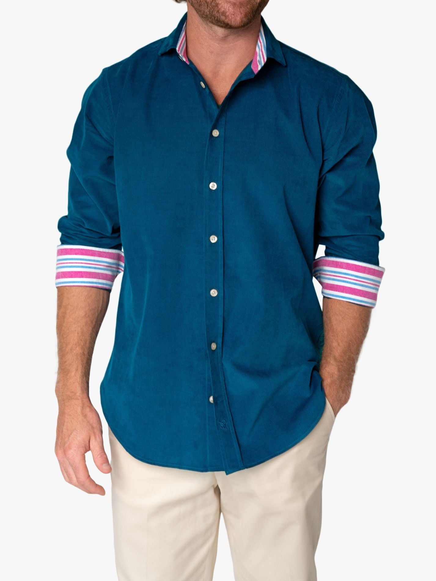 Teal-Blue Cord Shirt