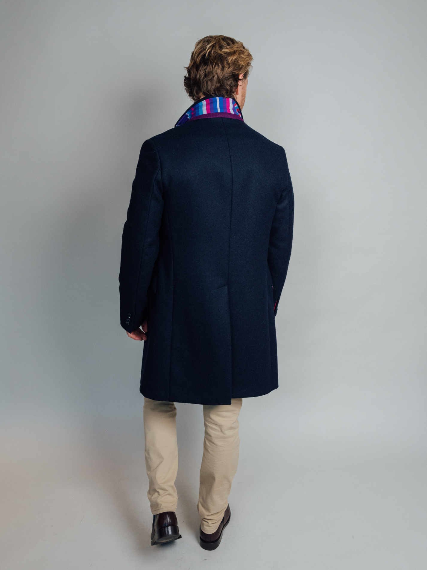 Navy Wool Overcoat