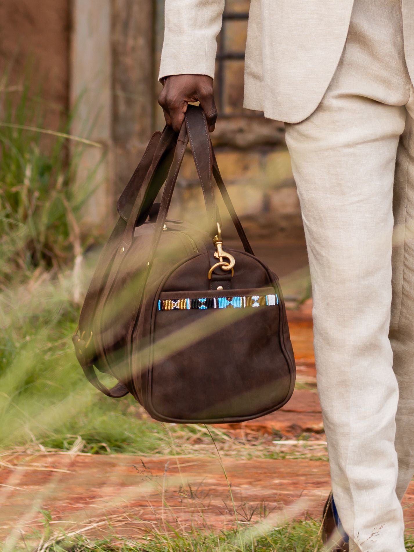 Leather Explorer Duffle Bag - Mocha 