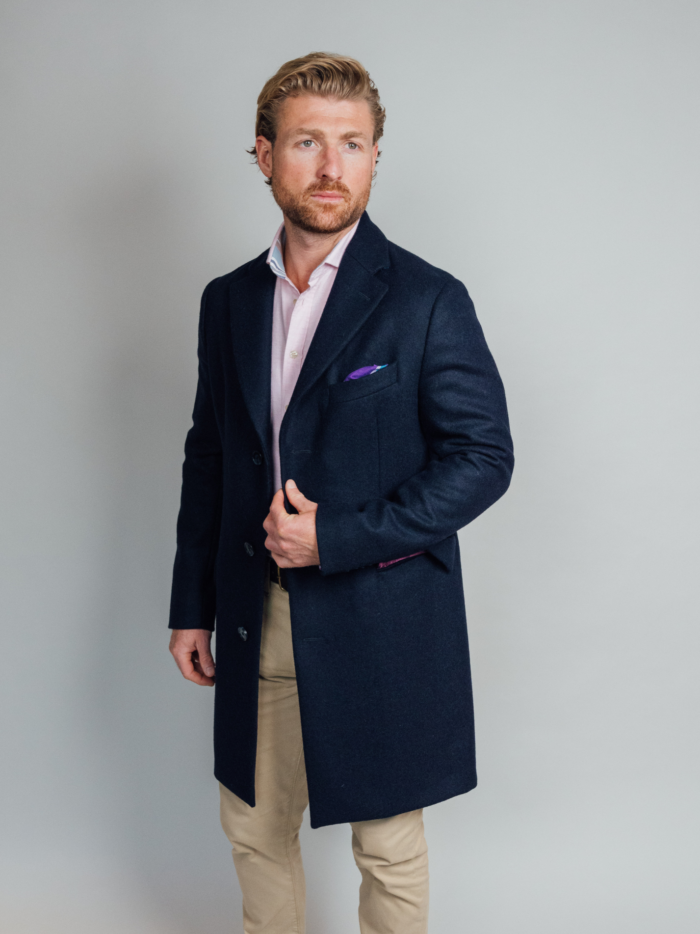 Navy Wool Overcoat