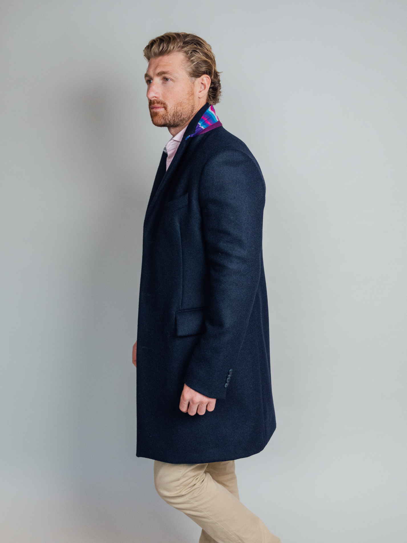 Navy Wool Overcoat