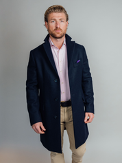 Navy Wool Overcoat