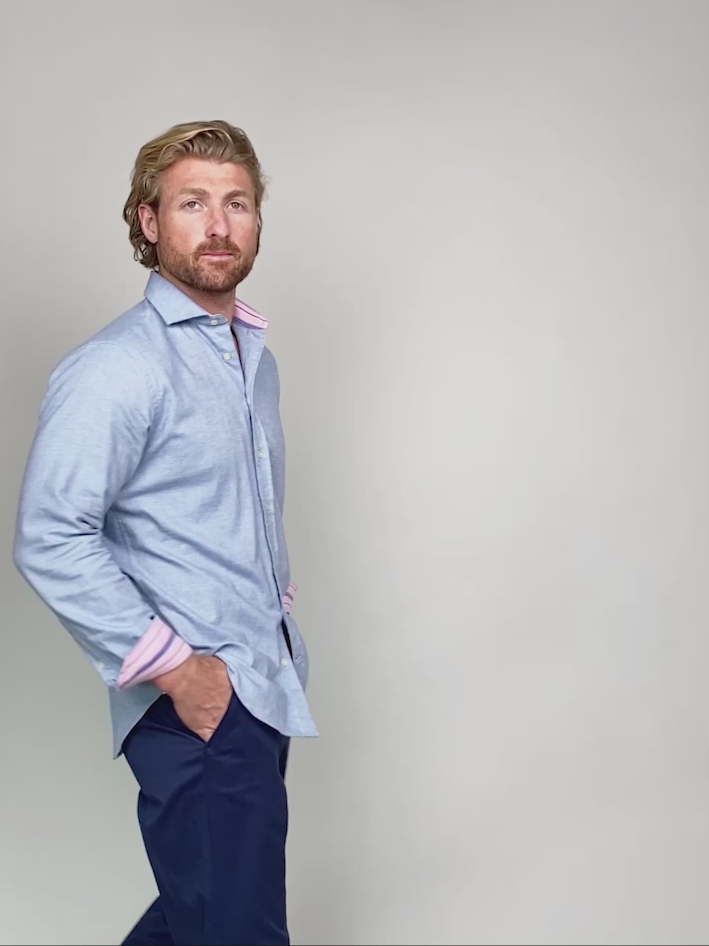 Blue Cotton-Cashmere Shirt