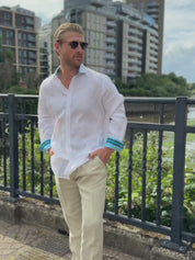White Linen Shirt - Cutaway Collar