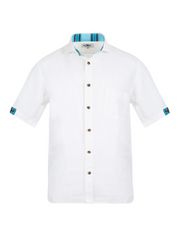 White Short-Sleeved Linen Shirt