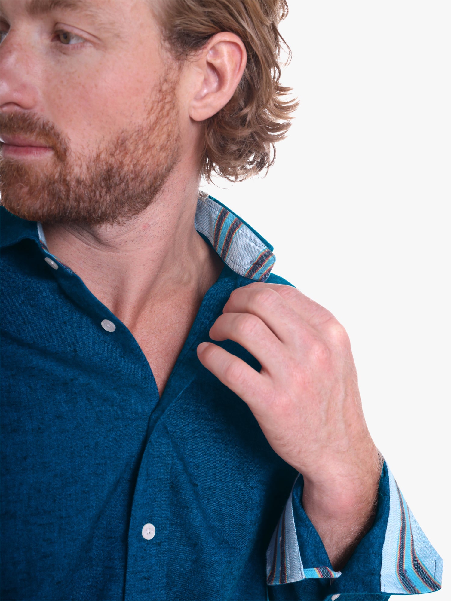 Cheza Navy Cotton/Linen Shirt