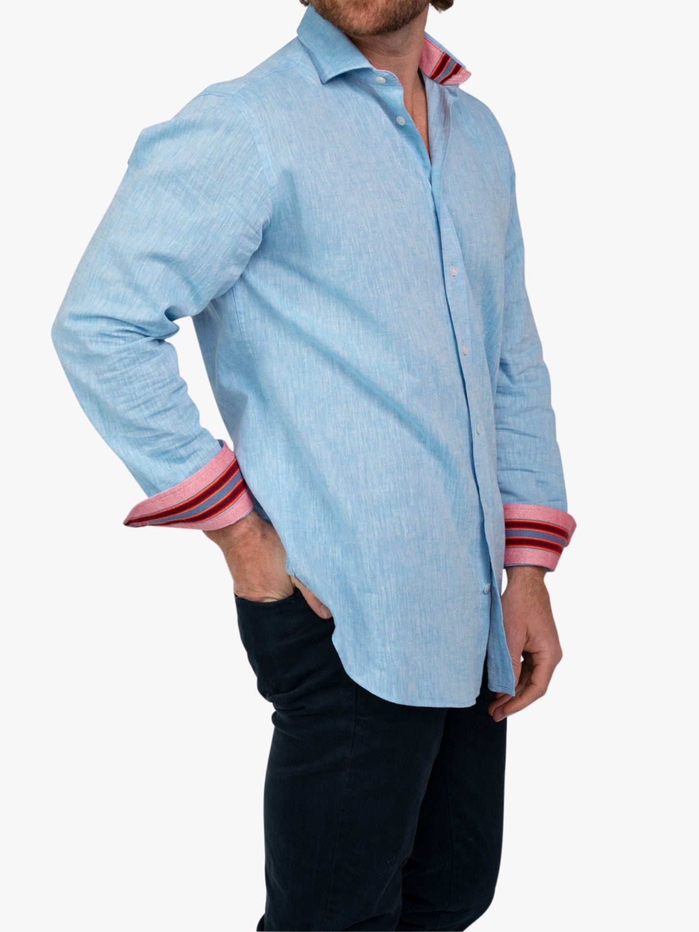 Anga Sky-Blue Linen Shirt