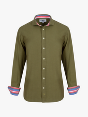 Olive Brushed Cotton Shirt