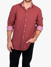Coral Brushed Cotton Shirt