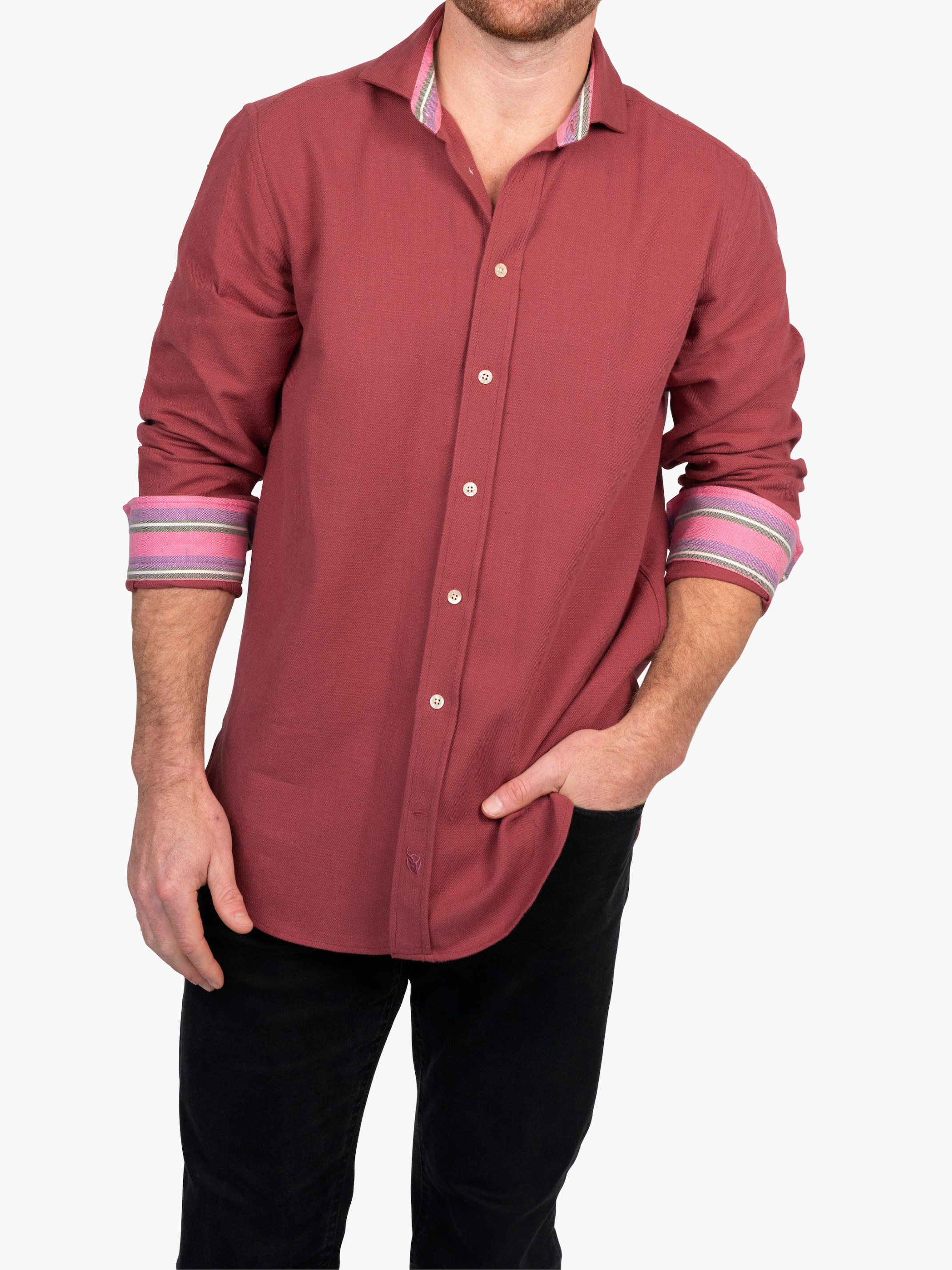 Coral Brushed Cotton Shirt