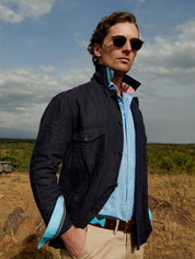 Bahari Navy Linen Shirt-Jacket