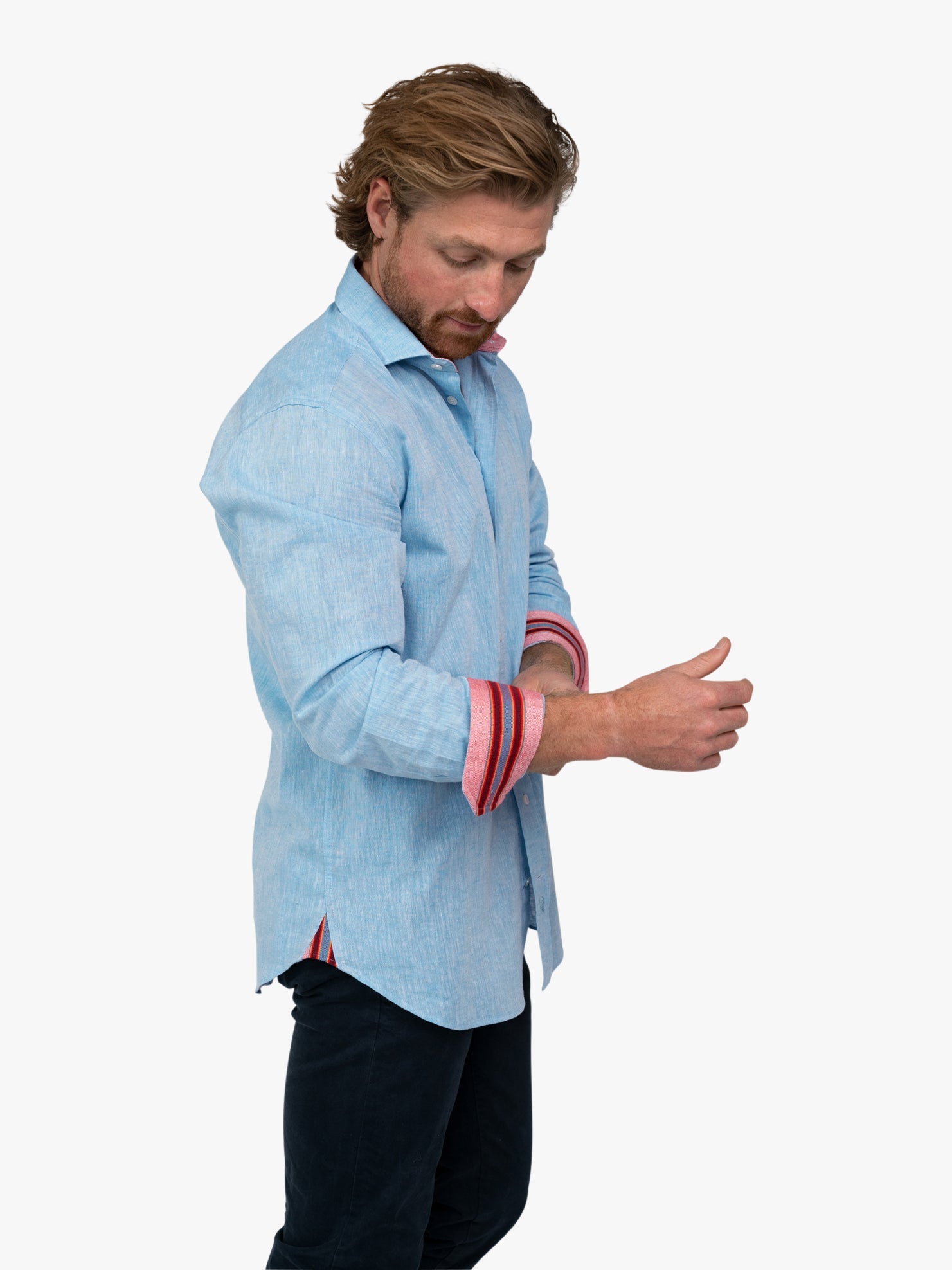 Anga Sky-Blue Linen Shirt