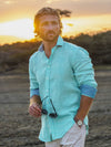 Mkali Turquoise Linen Shirt